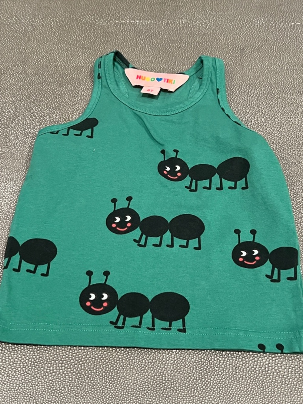 Huxbaby Teal Tank Top with Playful Ant Print